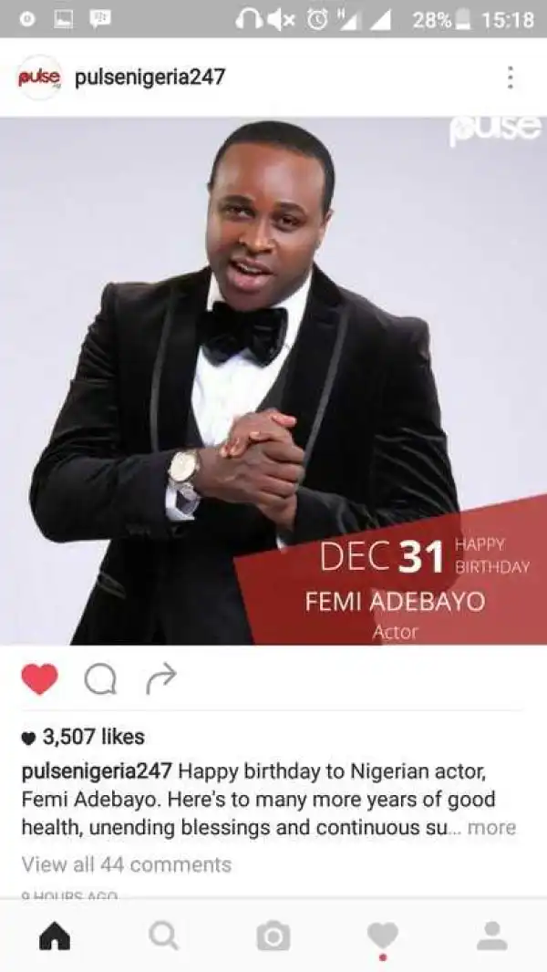 Happy 44th Birthday To Star Actor Adebayo Femi (picture)